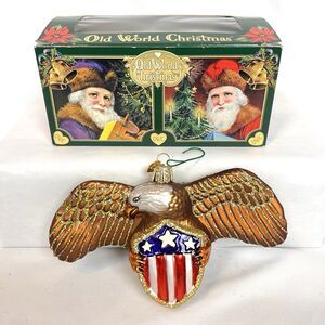 Old World Christmas Patriotic Eagle Glass Ornament Americana Vintage Decor